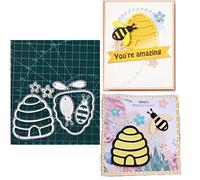 Honeycomb and Bee Metal Die Cuts, Honeycomb and Bee Cutting Dies Cut Stencils DIY Scrapbooking Cards Decorative Embossing Paper Dies for Album Card Making Scrapbooking
