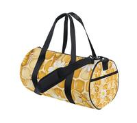 Honeycomb Background with Bees and Daisies Multifunctional Luggage Travel Bag Travel Gym Sports Carry