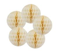 Honeycomb Balls 5Pieces Tissue Paper Flower Ball 4" 6" 8" 10" 12" for Wedding Birthday Party Decorations (Ivory, 5Pieces-10 (25cm))