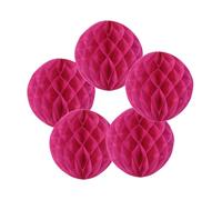 Honeycomb Balls 5Pieces Tissue Paper Flower Ball 4" 6" 8" 10" 12" for Wedding Birthday Party Decorations (Hot Pink, 5Pieces-10 (25cm))