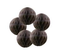 Honeycomb Balls 5Pieces Tissue Paper Flower Ball 4" 6" 8" 10" 12" for Wedding Birthday Party Decorations (Coffee, 5Pieces- 4" (10cm))