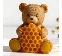 Honeycomb Bear Cylinder Candle & Resin Mold - Resin Casting Silicone Molds for Home Decor & Candle Making Wave Spiral Mold