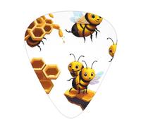 Honeycomb Bee Printed pick set - 12 pieces, thin, medium and thick guitar picks, suitable for guitar, bass, electric guitar and ukulele