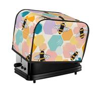 Honeycomb Bees Toaster Cover 2 Slice, Colorful Geometric Toaster Cozy with Pocket Stain Resistant Dustproof Kitchen Small Appliance Protector