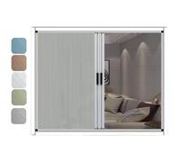 Honeycomb Blinds/Screen for Window 2-in-1, 2 Way Expandable Sliding Window Screen with White Aluminum Frame for Indoor Blackout Thermal Insulation, Day Night Screens,Gray,H 80 x W 100 cm