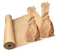 Honeycomb Brown Wrapping Paper 400mm Bubble Wrap Alternative Packing Paper Rolls For Packing/Moving Hive Cushioning Wrap (400mm, 50m (1 Roll))