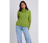 Honeycomb Cable Roll Neck Jumper Urban Bliss Green M