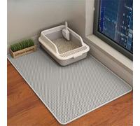 Honeycomb Cat Litter Mat, Two Layer Trapping Kitty Mats, Scatter Control, Soft on Paws, Indoor Box Supplies and Essentials,Easier Washable (30x45cm,Grey)