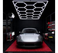 Honeycomb Ceiling Light,Hexagon Garage Light,Super Bright LED Shop Lights,for Gym,Warehouse,Exhibition Hall,House 14 HEX