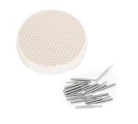 Honeycomb Ceramic Soldering Board with Needles, Round 80x10mm Honeycomb Panel Jewelry Making Tools, Soldering Stations for Casting