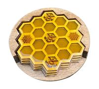 Honeycomb Coasters - 9x9x0.3cm Hex Wooden Coaster | Honeycomb Cup Cushion Mug Mats, Bee Coasters for Hot Cold Drinks, Hexagonal Wooden Base Drink for Home Kitchen Office Table