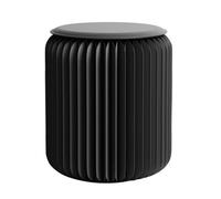 Honeycomb Design Portable Folding Stool - Lightweight Black Kraft Paper Round Foot Stool & Side Table 36x44cm - Ideal for Home & Outdoor Use Modern & Stylish