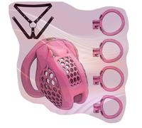 Honeycomb Fitness Cage Fitness Accessories with 4 Arc Rings and 1 Adjustable Waist Belt, Lightweight and Breathable Special Cage -A61UK (B:Pink, B:Nano)