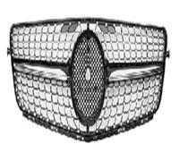 Honeycomb Front Grill FOR C-Class FOR W204 C024 2007-2014 ABS Front Grille Diamond Style Middle Grill Replacement Centre Front Bumper Grille(Diamond black)
