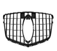 Honeycomb Front Grill FOR C-Class FOR W204 C024 2007-2014 ABS Front Grille Diamond Style Middle Grill Replacement Centre Front Bumper Grille(GT bright black)