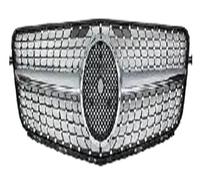Honeycomb Front Grill FOR C-Class FOR W204 C024 2007-2014 ABS Front Grille Diamond Style Middle Grill Replacement Centre Front Bumper Grille(Diamond silver)
