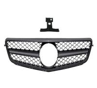 Honeycomb Front Grill FOR C-Class FOR W204 C024 2007-2014 ABS Front Grille Diamond Style Middle Grill Replacement Centre Front Bumper Grille(AM dumb black)
