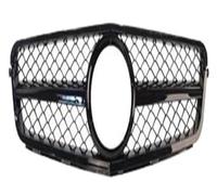 Honeycomb Front Grill FOR C-Class FOR W204 C024 2007-2014 ABS Front Grille Diamond Style Middle Grill Replacement Centre Front Bumper Grille(AM bright black)
