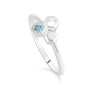Honeycomb Inspired Blue Topaz Ring in 925 Sterling Silver Gemondo Blue P