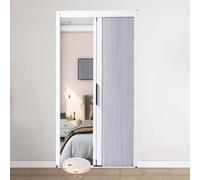 Honeycomb Interior Accordion Folding Door - Blackout Sliding Door with White/Black Finish, Space-Saving Design, Various Sizes (202 x 180 cm) for Home & Office