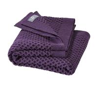 Honeycomb Knit Blanket for Baby & Children, 100% Organic Merino Cuddly Soft & Warm, 80 x 100 cm, Sustainable & Fair, in Beautiful Honeycomb Knitting Pattern, Made in Germany, Aubergine