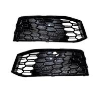 Honeycomb Mesh Front Bumper Fog Light Lamp Grille Cover Compatible With Audi A4 B9 S-Line 2016-2018 Glossy Black RS4 Style Cars Accessories