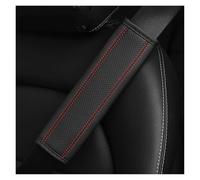 Honeycomb Mesh Front Grille Universal PU Fiber Leather Car Shoulder Guard Cover Double-Thread Press-In Seat Belt(Red)