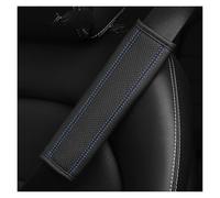 Honeycomb Mesh Front Grille Universal PU Fiber Leather Car Shoulder Guard Cover Double-Thread Press-In Seat Belt(Blue)