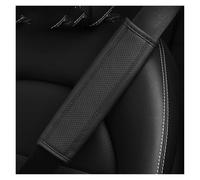Honeycomb Mesh Front Grille Universal PU Fiber Leather Car Shoulder Guard Cover Double-Thread Press-In Seat Belt(Black)