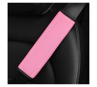 Honeycomb Mesh Front Grille Universal PU Fiber Leather Car Shoulder Guard Cover Double-Thread Press-In Seat Belt(Pink)