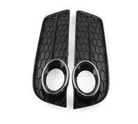 Honeycomb mesh grille Compatible With A5 2008 2009 2010 2011 1 Pair Car Front Bumper Fog Light Grille Cover With Chrome Ring Accessories 8T0807681 8T0807682