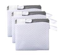 Honeycomb Mesh Laundry Wash Bag, Mesh Laundry Bags For Delicates 3Pcs Double-Layer Thickened With Zipper Multicolor