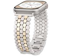 Honeycomb Metal Band for Apple Watch 38/40/41/42/44/45/46/49mm, Elegant Adjustable Link Bracelet for Women, Compatible with Apple Watch Series Ultra SE 11 10 9 8 7 6 5 4 3 2 1