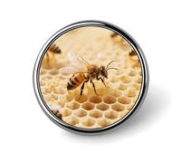 Honeycomb Orange Bee Button Pins - Personalized Round Badges for Women Men Custom Photo Buttons for Backpack Cloth Decoration Souvenir Gifts, Metal Badge Brooch Party Costume Accessory