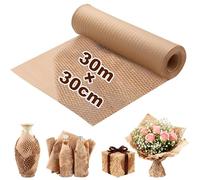 Honeycomb Packaging Paper Roll 30M x 30cm, Packing Filler for Gift Boxes, Shipping & Shoe Boxes, Alternative to Bubble Wrap for Fragile Items