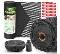 Honeycomb Packing Paper, 30cm x 60m Packing Paper Substitute Alternative for Bubble Cushioning Wrap for Moving Shipping Packaging, Recyclable Moving Supplies Bubble Packing Wrap Roll-Black