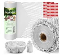 Honeycomb Packing Paper, 30cm x 60m Packing Paper Substitute Alternative for Bubble Cushioning Wrap for Moving Shipping Packaging, Recyclable Moving Supplies Bubble Packing Wrap Roll-White