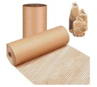 Honeycomb Packing Paper Cushioning Wrap - Alternative to Bubble Wrap, 30cm x 50m Perforated-Packing Paper for Moving, Shipping, and Packaging Breakables,Wrap Paper Roll Brown