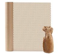 Honeycomb Packing Paper Roll 30cm x 10m, Sustainable Bubble Wrap Alternative for Moving House, Shipping Fragile Items & Gift Wrapping, Brown Kraft Cushioning (11.8"×32.8')