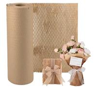 Honeycomb Packing Paper Roll 30cm x 30m, Sustainable Bubble Wrap Alternative for Moving House, Shipping Fragile Items & Gift Wrapping, Brown Kraft Cushioning (11.8" x 98.4')