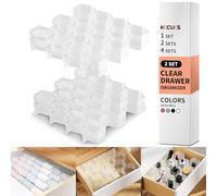 Honeycomb Separator Adjustable Clothes Drawer Organizer Divider, Foldable Wardrobe Organiser for Socks, Bras, Scarves ,Ties (White, 2PCS)