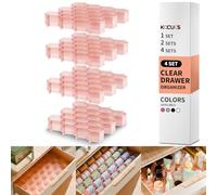 Honeycomb Separator Adjustable Drawer Organizer Divider for Underwear Belt-Scarf Socks Organizer (Pink(4pcs))