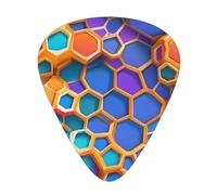 Honeycomb Shape Wzywhj Prints Abs Guitar Picks 12 Piece, Easy Grip Uke Picks For Your Bass, Ukulele, Acoustic Or Electric Guitar