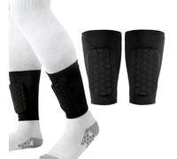 Honeycomb Short Football Shin Guards for Kids Youth Adults, Ankle Shin Guards, Lightweight Padded Calf Pads (Black,XL)