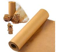 Honeycomb Sustainable Packaging Paper Roll 38 cm x100 m thick Paper Eco-Friendly Brown Craft bubble wrap cushioning for Fragile Breakables Packing Shipping Moving House Gift Proudly(38cm*100m)