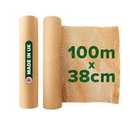 Honeycomb Sustainable thick Paper Packaging Roll 38 cm x 100 m, Eco-Friendly* Brown Craft bubble wrap cushioning for Breakables, Packing, Fragile, Shipping, Moving House, Gift. Proudly made in the UK