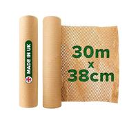Honeycomb Sustainable thick Paper Packaging Roll 38 cm x 30 m, Eco-Friendly* Brown Craft bubble wrap cushioning for Breakables, Packing, Fragile, Shipping, Moving House, Gift. Proudly made in the UK