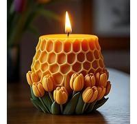 Honeycomb Turtle Rose Flower Tulip Succulent Cylinder Molds Silicone Wave Spiral Candle Mold - Silicone Resin Casting Molds for Candle & Resin & Soap Craft Supplies