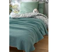 Honeycomb / Waffle Bedspread blue medium solid