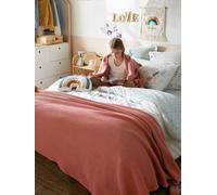 Honeycomb / Waffle Bedspread red dark solid